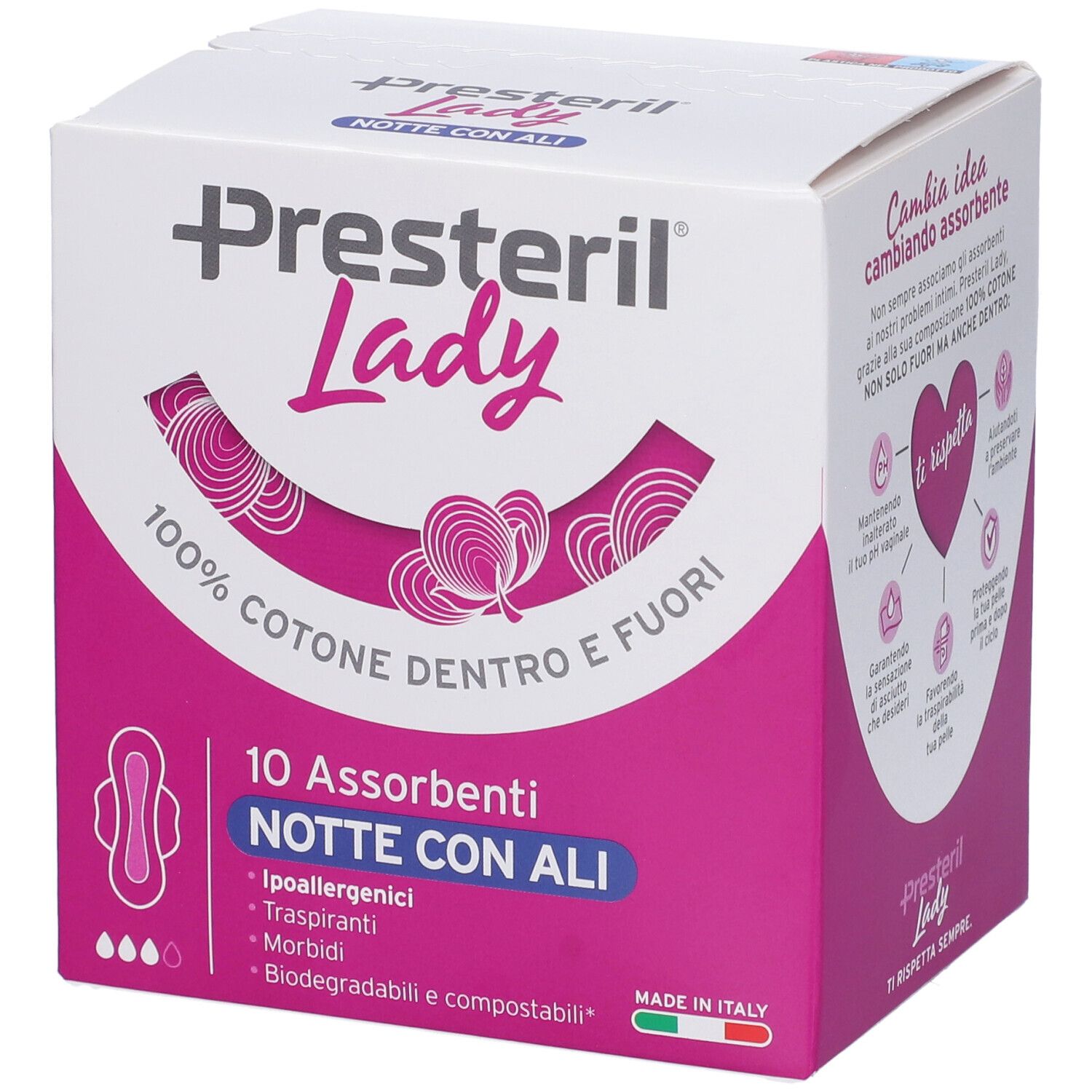 Lady Presteril 10 assorbenti notte con ali